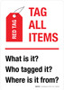 5S Red Tag Sign - Tag All Items Portrait - Wall Sign 5S Red Tag Sign - Tag All Items Portrait - Wall Sign