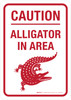 Caution: Alligator In Area with Icon Portrait - Wall Sign Caution: Alligator In Area with Icon Portrait - Wall Sign