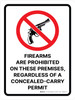 Firearms Are Prohibited On These Premises Regardless Of A Concealed-Carry Permit Portrait - Wall Sign