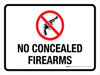 No Concealed Firearms Landscape - Wall Sign