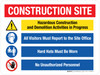 Construction Site - Hazardous Construction and Demolition Activities in Progress With Icons Landscape - Wall Sign Construction Site - Hazardous Construction and Demolition Activities in Progress With Icons Landscape - Wall Sign