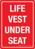 Life Vest Under Seat Red Landscape - Wall Sign