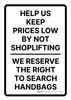 Help Us Keep Prices Low By Not Shoplifting Portrait - Wall Sign Help Us Keep Prices Low By Not Shoplifting Portrait - Wall Sign