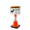Warning: Top Heavy Load - Always Secure to Forklift with Safety Straps Landscape - Single-Sided Cone Signs