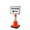 Deliveries Arrow Left Landscape - Single-Sided Cone Signs Deliveries Arrow Left Landscape - Single-Sided Cone Signs