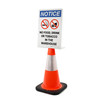 Notice: No Food, Drink, Or Tobacco in The Warehouse with Icon Portrait - Single-Sided Cone Signs