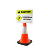 Caution: Pedestrian Crossing with Icon Landscape - Single-Sided Cone Signs Caution: Pedestrian Crossing with Icon Landscape - Single-Sided Cone Signs