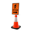 Detour with Icon Arrow Right Portrait - Single-Sided Cone Signs