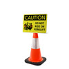 Caution: Do Not Ride on Forklift with Icon Landscape - Single-Sided Cone Signs