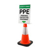 Safety First: PPE Personal Protective Equipment Arrow Down Portrait - Single-Sided Cone Signs