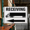 Shipping Arrow Left with Truck Icon Landscape - Rack Mounted Sign