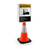 Warning: Watch for Forklift Traffic at All Times Portrait - Double-Sided Cone Sign Warning: Watch for Forklift Traffic at All Times Portrait - Double-Sided Cone Sign