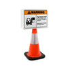 Warning: Top Heavy Load - Always Secure to Forklift with Safety Straps Landscape - Double-Sided Cone Sign
