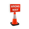 Wrong Way Landscape - Double-Sided Cone Sign