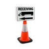 Shipping Arrow Left with Truck Icon Landscape - Double-Sided Cone Sign