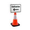 Deliveries Arrow Left Landscape - Double-Sided Cone Sign