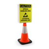 Caution: Special Handling Area with Icon - Authorized Personnel Only with Icon Portrait - Double-Sided Cone Sign Caution: Special Handling Area with Icon - Authorized Personnel Only with Icon Portrait - Double-Sided Cone Sign