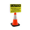 Caution: Chock Wheels of Truck or Trailer Before Entering with Forklift Landscape - Double-Sided Cone Sign