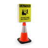 Caution: Do Not Ride on Forklift with Icon Portrait - Double-Sided Cone Sign
