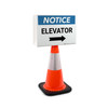 Notice: Elevator Arrow Right Landscape - Double-Sided Cone Sign Notice: Elevator Arrow Right Landscape - Double-Sided Cone Sign