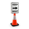 Keep Right with Arrow Right Portrait - Double-Sided Cone Sign Keep Right with Arrow Right Portrait - Double-Sided Cone Sign