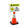 Caution: No Thru Traffic with Icon Landscape - Double-Sided Cone Sign Caution: No Thru Traffic with Icon Landscape - Double-Sided Cone Sign