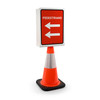 Pedestrians Two Arrows Left Portrait - Double-Sided Cone Sign