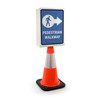Pedestrian Walkway Right Arrow Portrait - Double-Sided Cone Sign