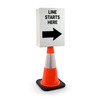 Line Starts Here Arrow Right Portrait - Double-Sided Cone Sign
