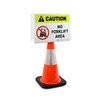 Caution: No Forklift Area with Icon Landscape - Double-Sided Cone Sign