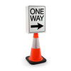 One Way with Right Arrow Portrait - Double-Sided Cone Sign