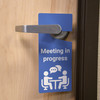 Meeting in Progress with Icon - Door Hanger Meeting in Progress with Icon - Door Hanger