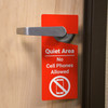 Quiet Area: No Cell Phones Allowed - Door Hanger Quiet Area: No Cell Phones Allowed - Door Hanger