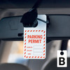 Parking Permit with Hazards - License No/Exp Date/Name - Car Permit Parking Tag