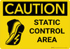 Caution: Static Control Area with Shoe Icon Landscape - Wall Sign Caution: Static Control Area with Shoe Icon Landscape - Wall Sign