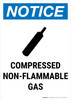 Notice: Compressed Non-Flammable Gas with Icon Portrait - Wall Sign Notice: Compressed Non-Flammable Gas with Icon Portrait - Wall Sign