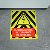 Electrical Panel 36" Clearance Do Not Block Yellow/Black Hazard Portrait - Large Floor Sign Electrical Panel 36" Clearance Do Not Block Yellow/Black Hazard Portrait - Large Floor Sign