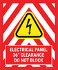 Electrical Panel 36" Clearance Do Not Block Red/White Hazard Portrait - Large Floor Sign