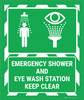 Emergency Shower and Eye Wash Station Keep Clear Portrait - Large Floor Sign Emergency Shower and Eye Wash Station Keep Clear Portrait - Large Floor Sign