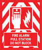 Fire Alarm Pull Station Do Not Block Portrait - Large Floor Sign Fire Alarm Pull Station Do Not Block Portrait - Large Floor Sign