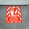 Fire Alarm Pull Station Do Not Block Portrait - Large Floor Sign Fire Alarm Pull Station Do Not Block Portrait - Large Floor Sign