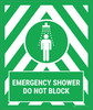 Emergency Shower Do Not Block Portrait - Large Floor Sign Emergency Shower Do Not Block Portrait - Large Floor Sign