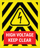 High Voltage Keep Clear Yellow/Black Hazard Portrait - Large Floor Sign