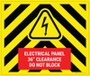 Electrical Panel 36" Clearance Do Not Block Yellow/Black Hazard Landscape - Large Floor Sign Electrical Panel 36" Clearance Do Not Block Yellow/Black Hazard Landscape - Large Floor Sign