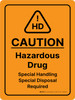 Caution - Hazardous Drug - Special Handling Special Disposal Required Portrait - Wall Sign