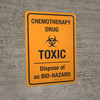 Chemotherapy Drug - Toxic - Dispose of as Bio-Hazard Portrait - Wall Sign