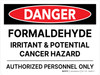 Danger: Formaldehyde Irritant & Potential Cancer Hazard Landscape - Wall Sign Danger: Formaldehyde Irritant & Potential Cancer Hazard Landscape - Wall Sign