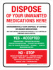 Dispose of Your Unwanted Medications Here Portrait - Wall Sign Dispose of Your Unwanted Medications Here Portrait - Wall Sign