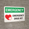 Emergency Drug Kit Landscape - Wall Sign