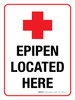 Epipen - Located Here Portrait - Wall Sign